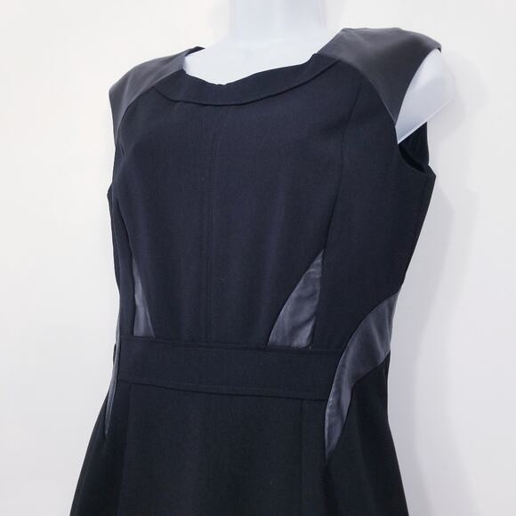 The Kooples Leather Details Sheath Dress Slit - Picture 2 of 12